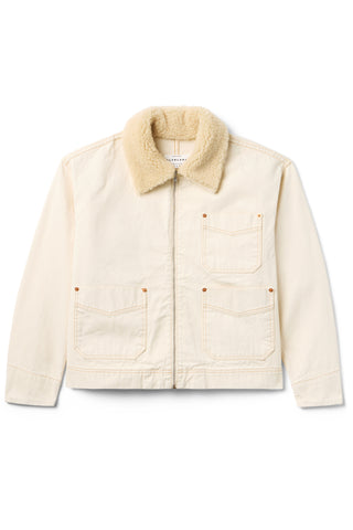 Casey Square Worker Jacket in Winter Ecru