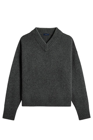 Julie V Neck Sweater in Gris Anthracite