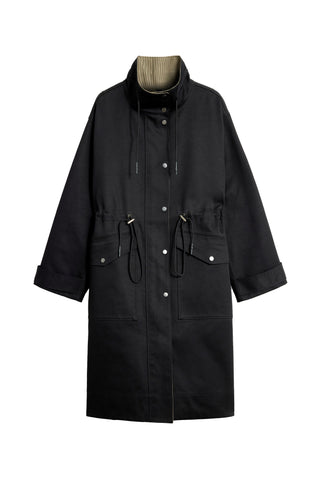 Luce Coat in Noir/Beige