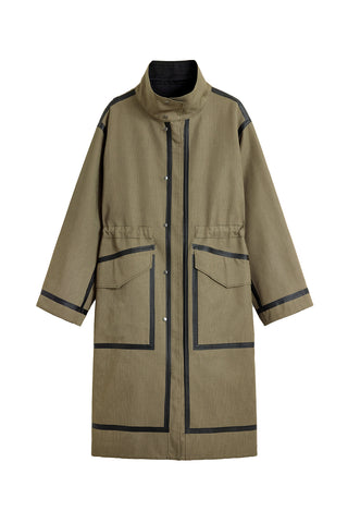 Luce Coat in Noir/Beige