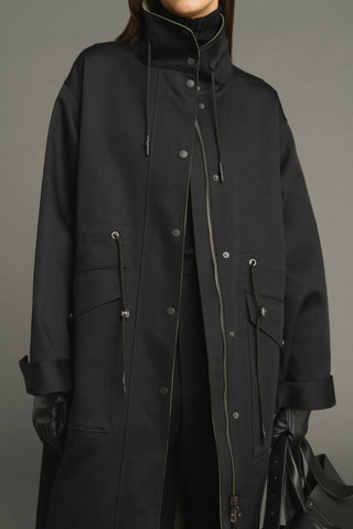Luce Coat in Noir/Beige