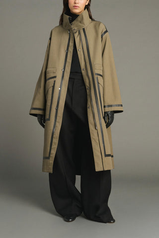 Luce Coat in Noir/Beige