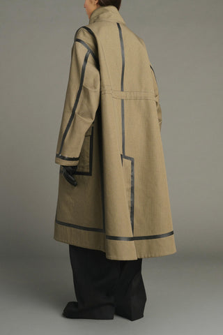 Luce Coat in Noir/Beige