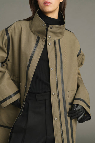 Luce Coat in Noir/Beige