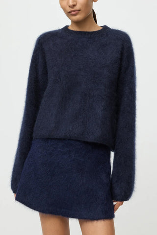 Brushed Crewneck in Navy