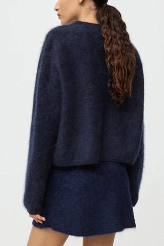 Brushed Crewneck in Navy