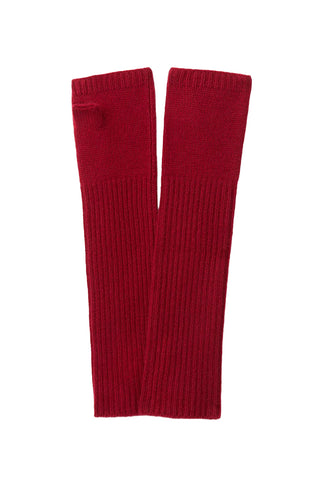 Ribbed Arm Warmers in Lipstick Red