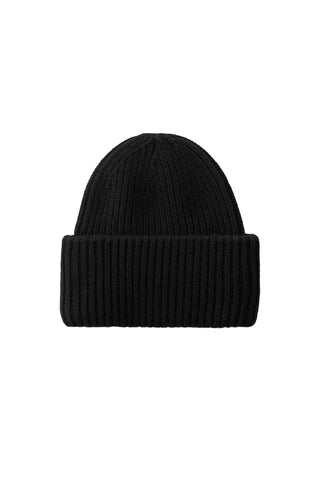 Ribbed Beanie in Black