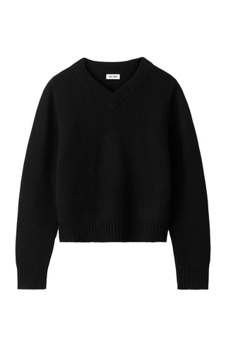 Cashmere Chunky V-Neck in Black