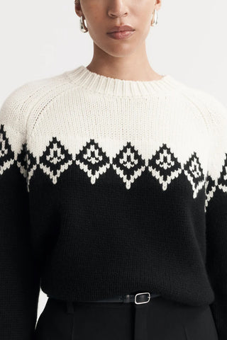 Fair Isle Crewneck in Black