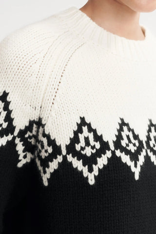 Fair Isle Crewneck in Black