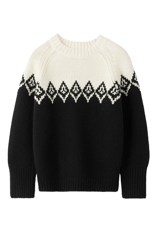 Fair Isle Crewneck in Black