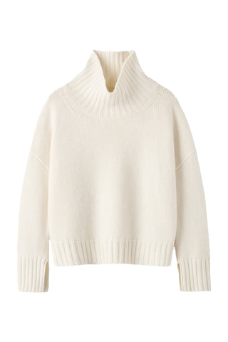 Girlfriend Turtleneck in Feather White