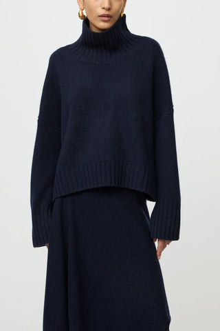 Girlfriend Turtleneck in Navy