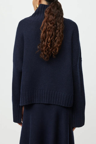 Girlfriend Turtleneck in Navy