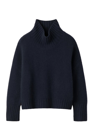 Girlfriend Turtleneck in Navy