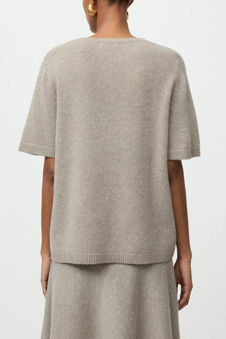 Oversized Cashmere T-Shirt in Greige