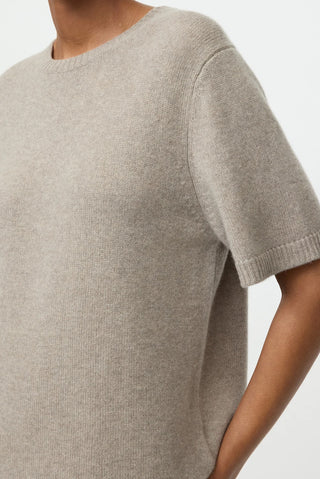 Oversized Cashmere T-Shirt in Greige