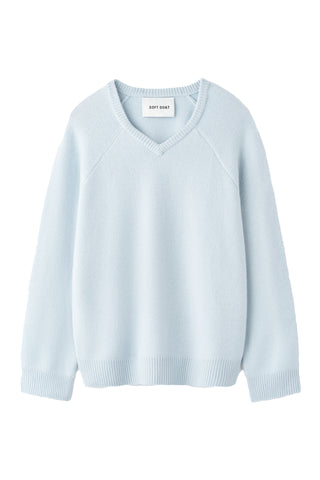 Oversized V Neck in Ice Blue