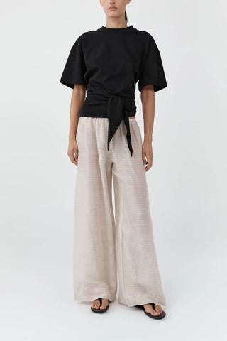 Cotton Jersey Split Back Tee in Black