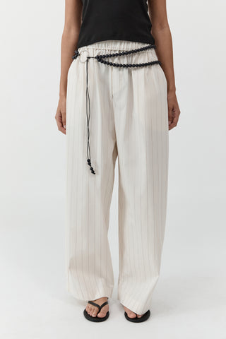 Everyday Relaxed Pants in Ecru Stripe