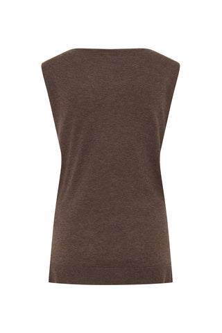 Fine Merino Tie Waist Top in Mulch