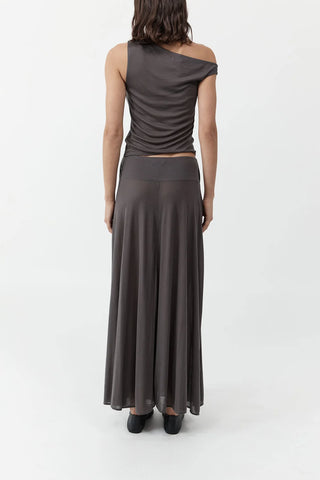 Fluid Jersey Skirt in Soot