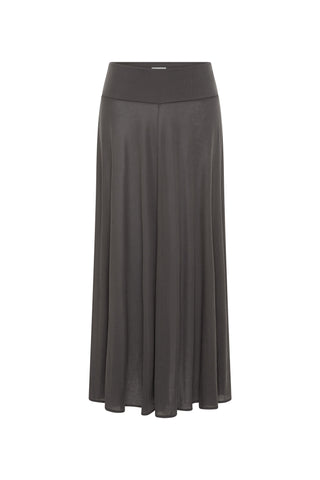 Fluid Jersey Skirt in Soot