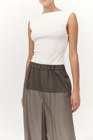 Relaxed Splice Pants in Khaki Pinstripe