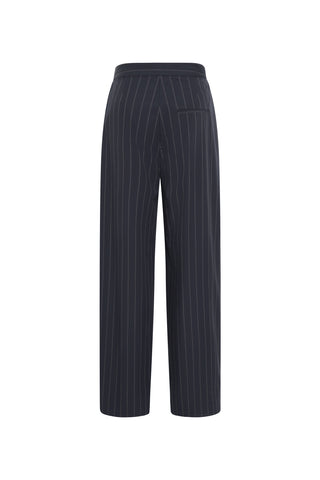 Stripe Relaxed Pleat Pants in Ink Stripe