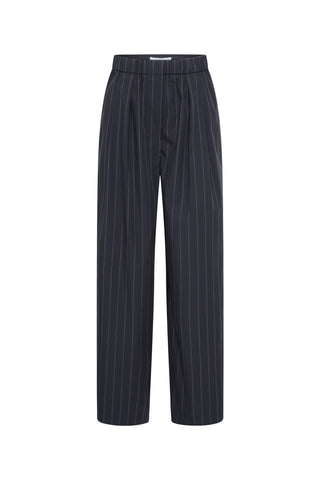 Stripe Relaxed Pleat Pants in Ink Stripe