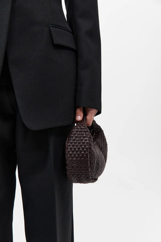 Lattice Weave Mini Bon Bon Bag in Port