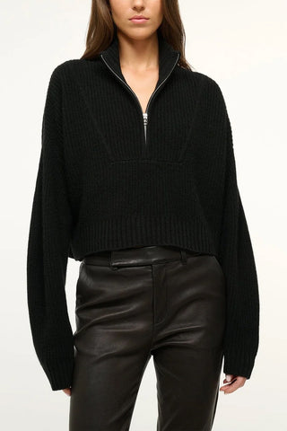 Crop Hampton Cashmere Knit in Black