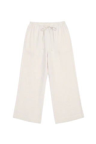 Mateo Linen Cropped Pant in Natural