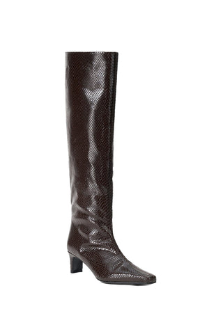 Wally Tall Boot in Espresso Snake