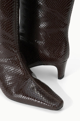 Wally Tall Boot in Espresso Snake