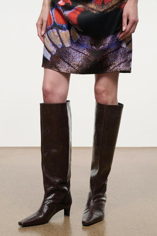 Wally Tall Boot in Espresso Snake