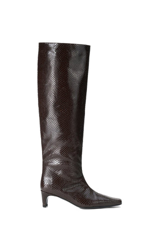 Wally Tall Boot in Espresso Snake