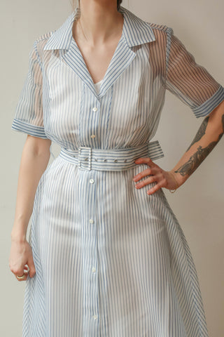 Millie Dress in Ivory Stripe