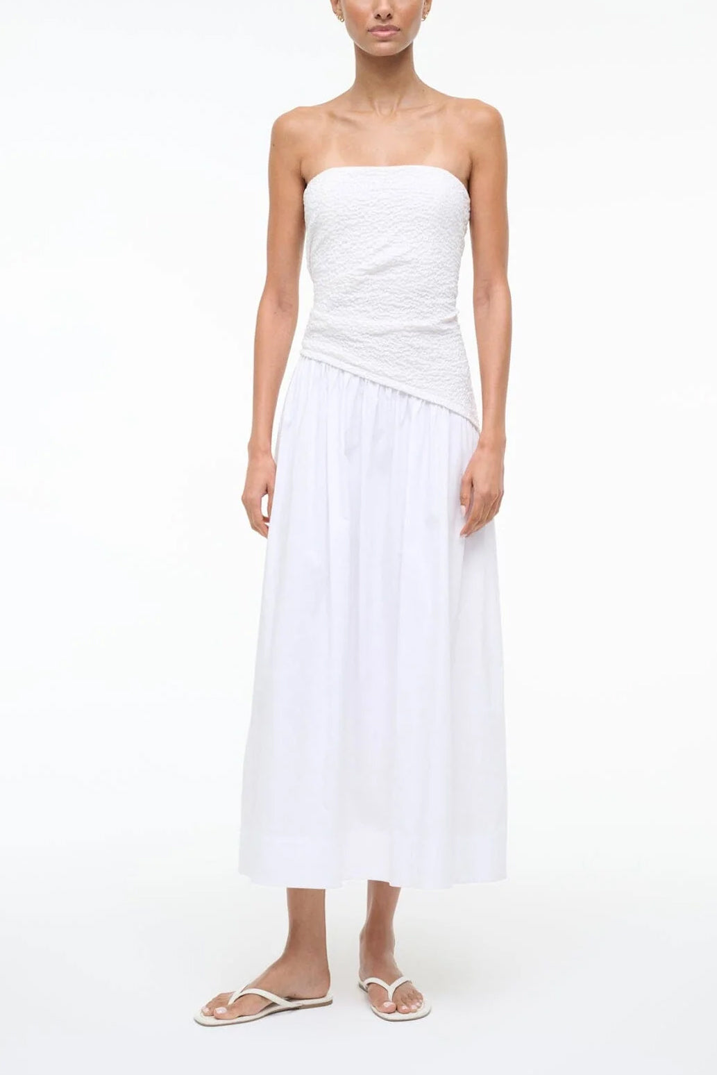 STAUD Nia Dress in White