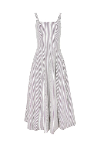 Wells Dress in Ivory/Dark Oak