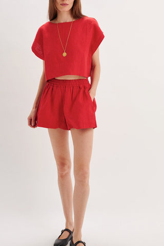 Shkip Shorts in Cherry