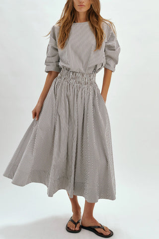 Saria Top in Truffle Stripe