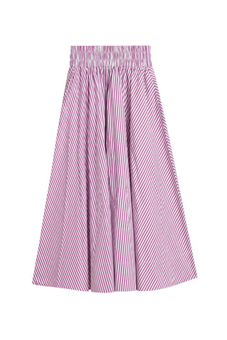 Kyria Circle Skirt in Magenta Stripe