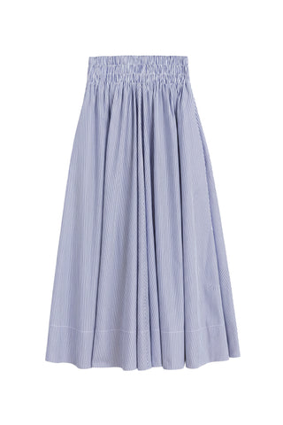 Kyria Circle Skirt in Navy Stripe