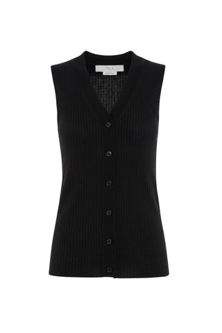 Donut Knit Vest in Black