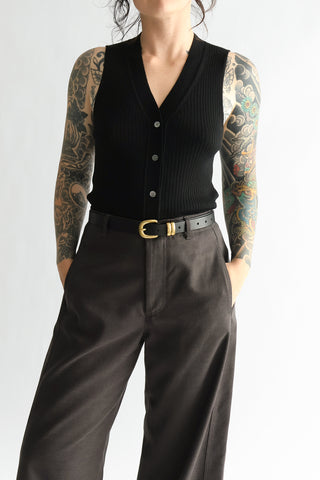 Donut Knit Vest in Black