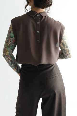 Oslo Sleeveless Top in Cocoa