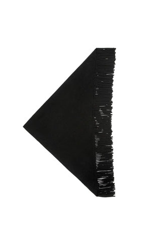 Big Sweater Fringe Scarf in Black