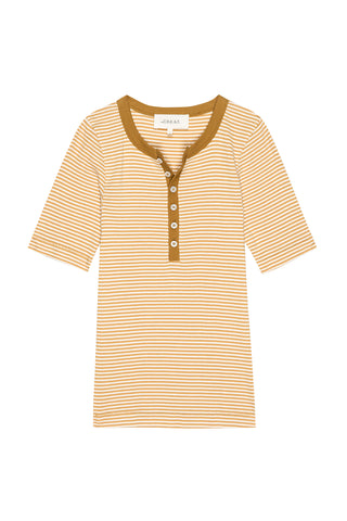 Baseline Henley in Bronze Stripe